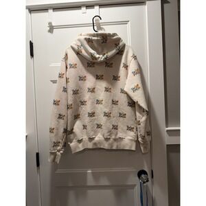 Teddy Fresh Multicolor Logo Print Hoodie – Size L – Cream – READ